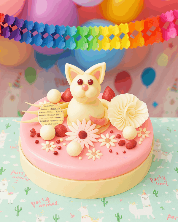 Ekstra kakedekor Katt (Rosa)