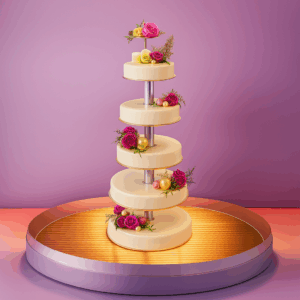 Bryllupskake: Røde roser