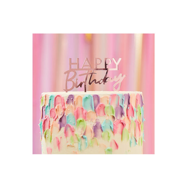 Kaketopp: "Happy Birthday" - 11 x 12cm - Bilde 2