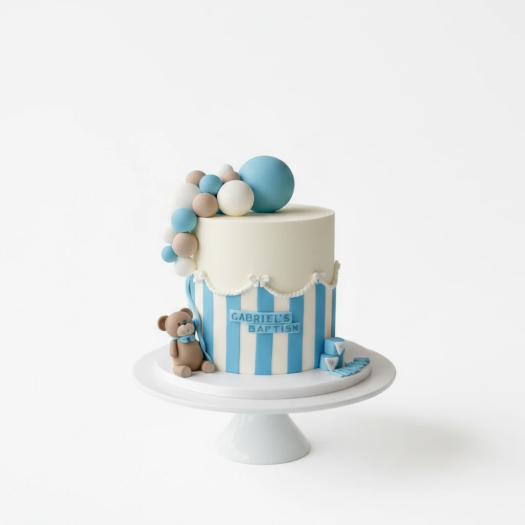 Dåpskake: Balloon & Stripes