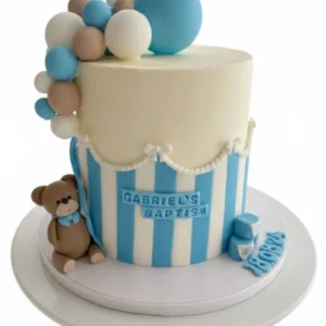 Dåpskake: Balloon & Stripes