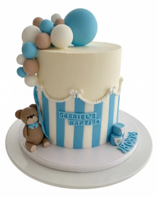 Dåpskake: Balloon & Stripes